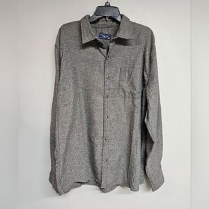 Visitor Premium Gray Button-Down Shirt  Flannel for Men Size Xxl